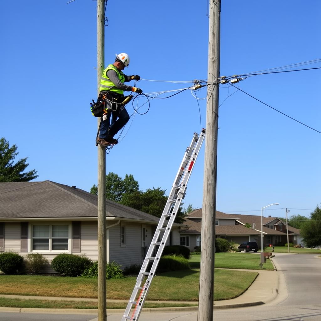 Aerial Coaxial Drop Installation
